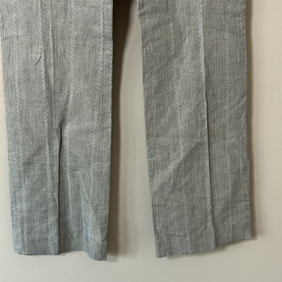 JOSEPH Striped Wide Leg Pants Grey White Pockets France Career Sz XS - Picture 4 of 12